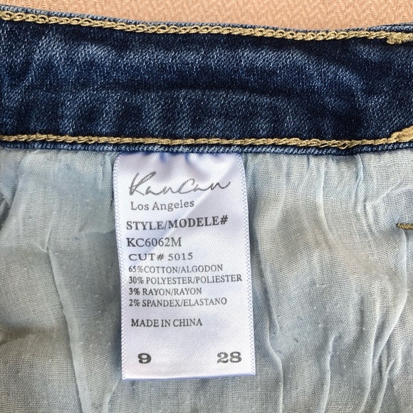 KanCan Stretchy Cotton Distressed Raw Hem Medium Wash Mini Jean Skirt 9/28 - Picture 8 of 13